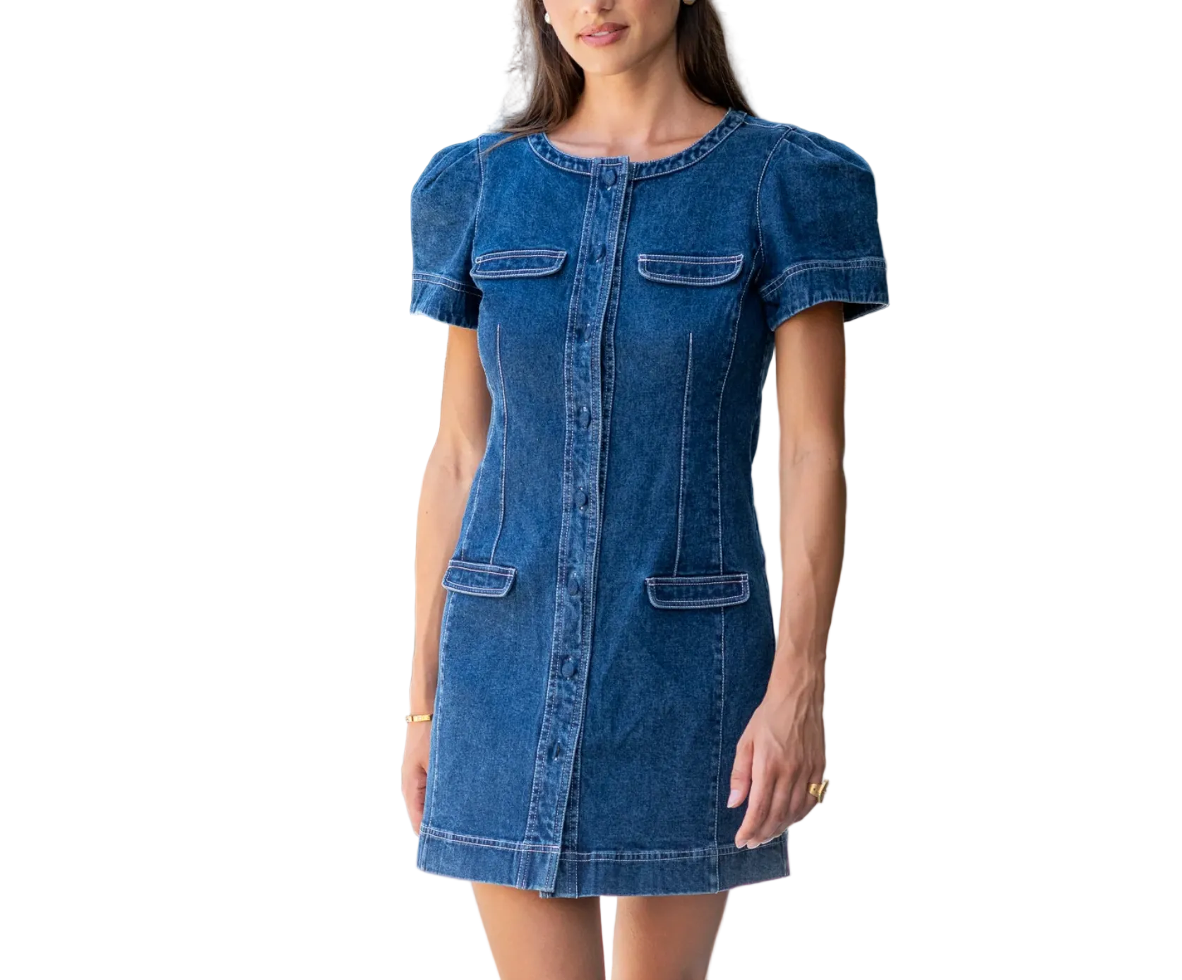 Elizabeth James Rory Dress | Washed Denim