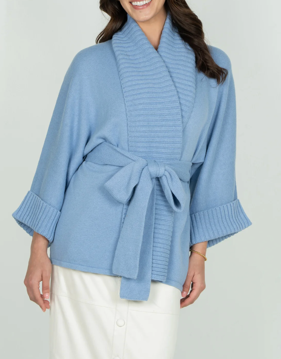 Emily McCarthy Willo Wrap Sweater - Blu