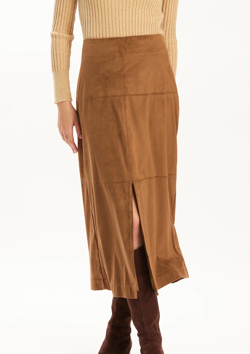 TYLER BÖE Phoebe Faux Suede Skirt | Bison