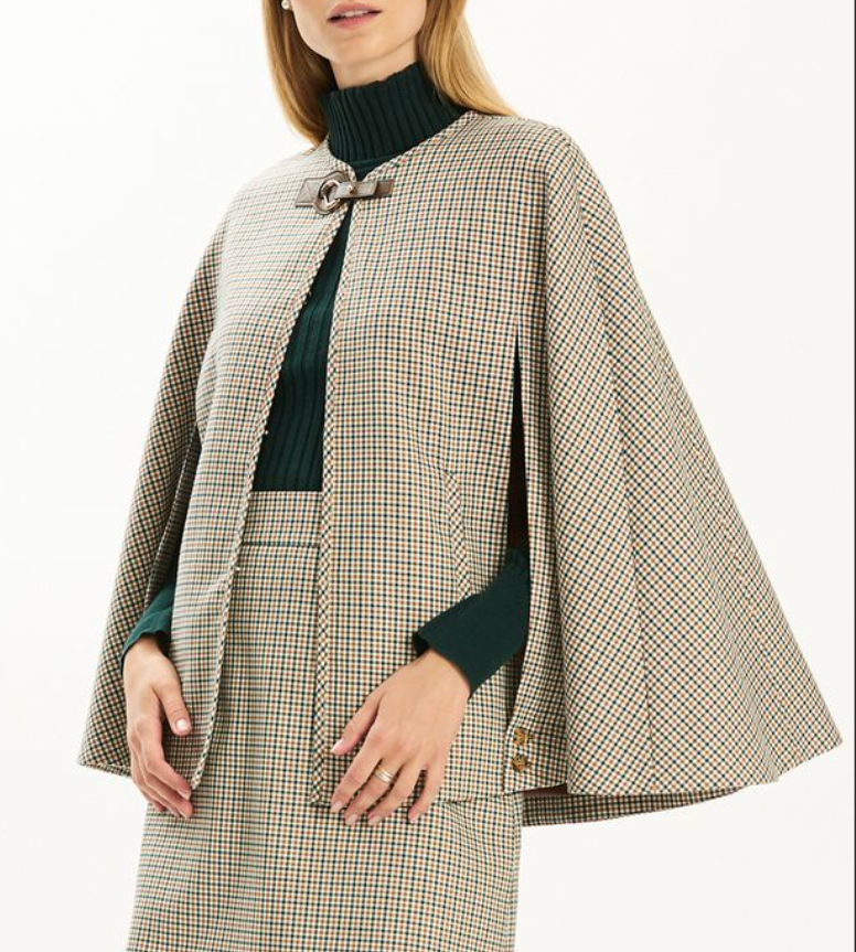 TYLER BÖE Brandy Check Cape | Iced Coffee