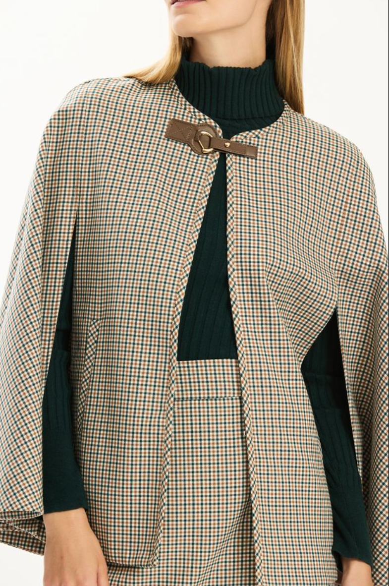 TYLER BÖE Brandy Check Cape | Iced Coffee