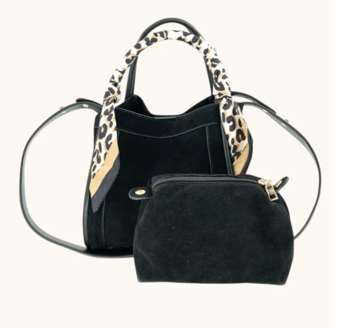 Gianna Suede Bag | Black