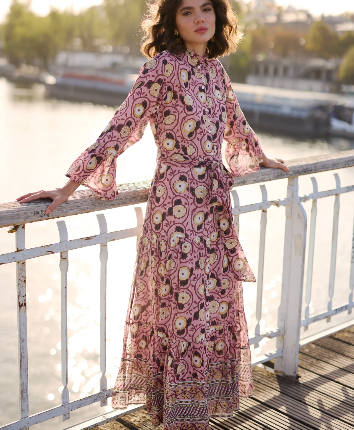 Oliphant Ruffle Collar Bell Maxi | Petal