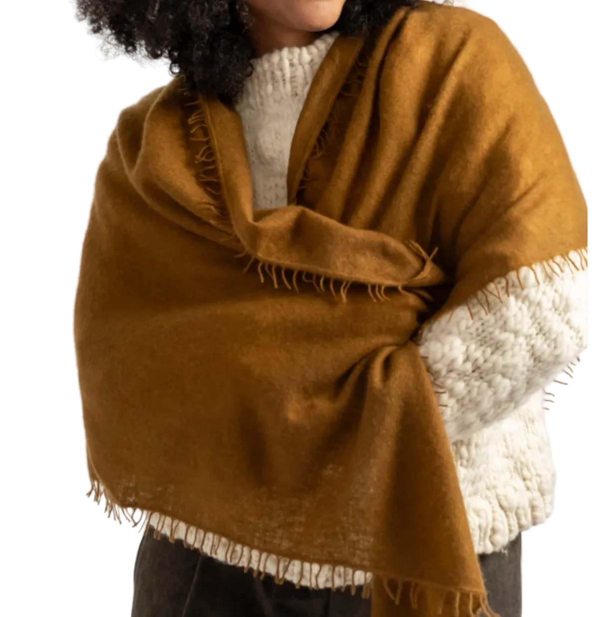 Handwoven Heavy Weight Cashmere Scarf 28" x 74" - 2 Colors
