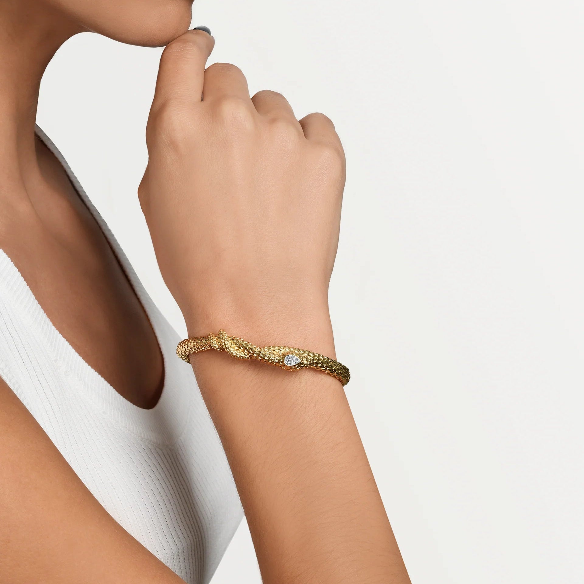 Anabel Aram Serpent Hinged Bangle