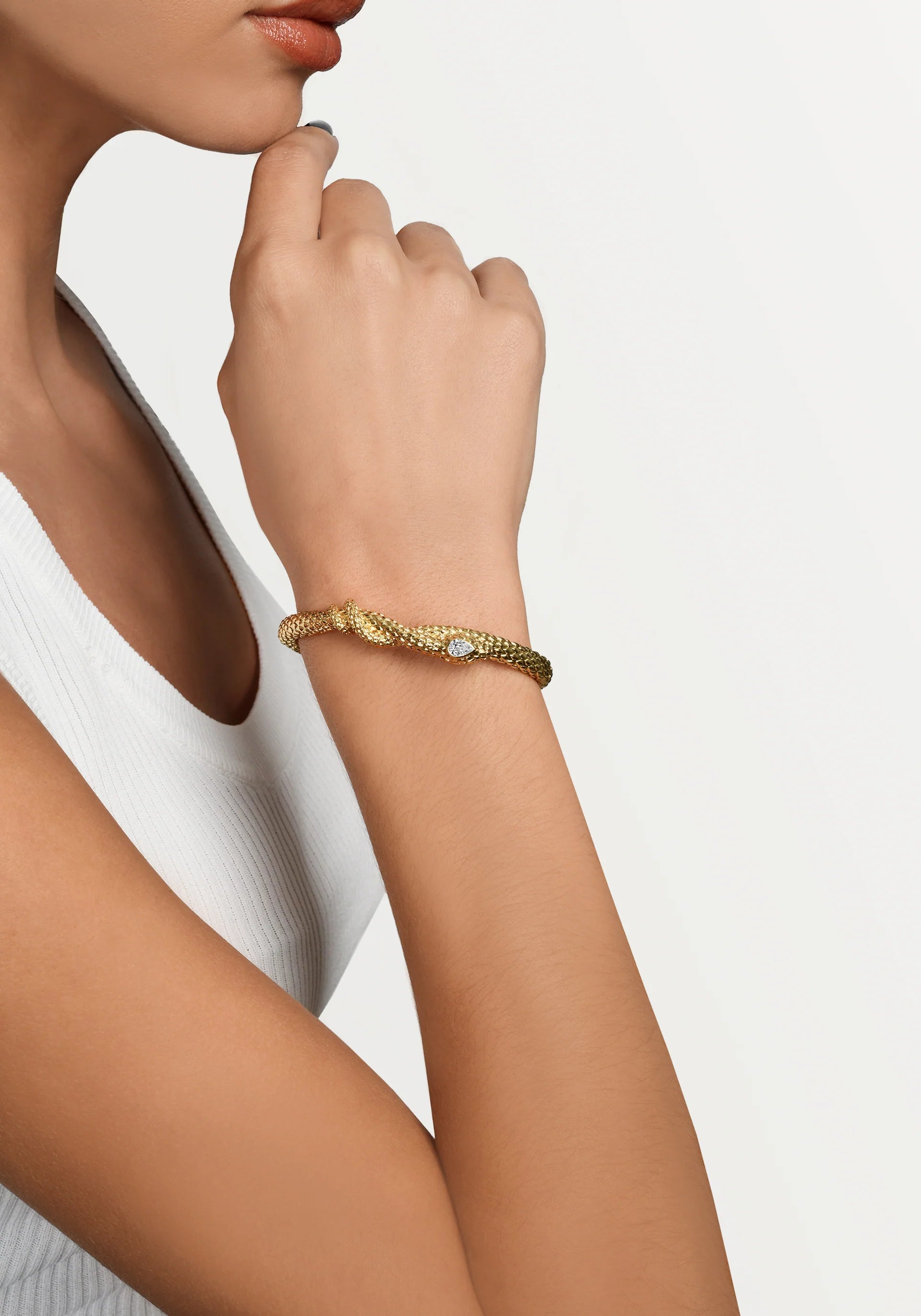 Anabel Aram Serpent Hinged Bangle
