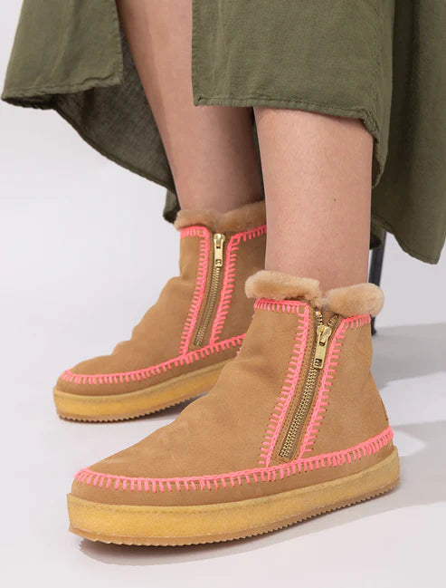 LaidBack London Saffron/Neon Crochet Ankle Boot