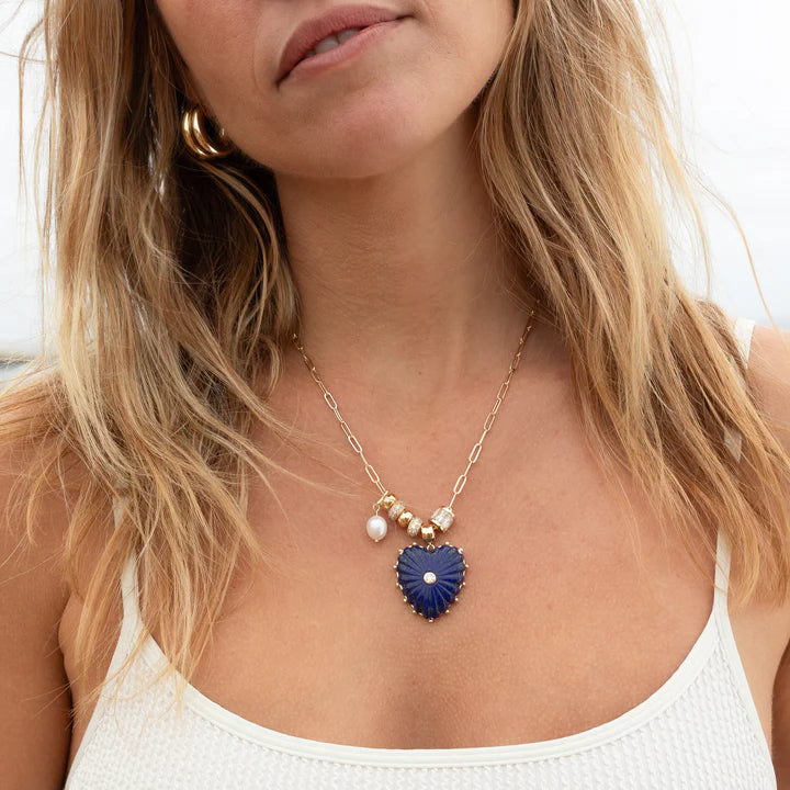 THATCH Soiree Lapis Heart Necklace - Up to 18"