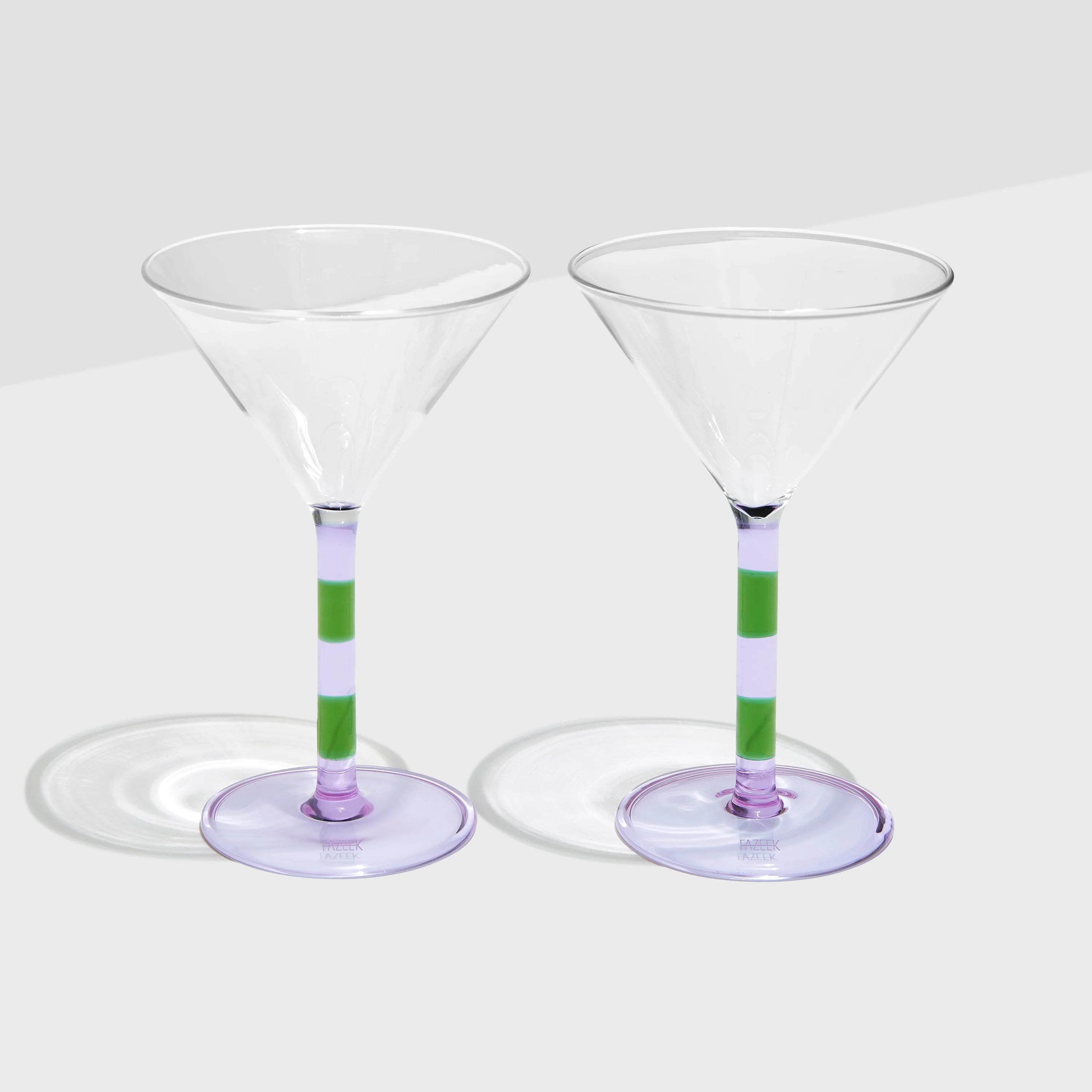 Striped Martini Glasses - (two colors)