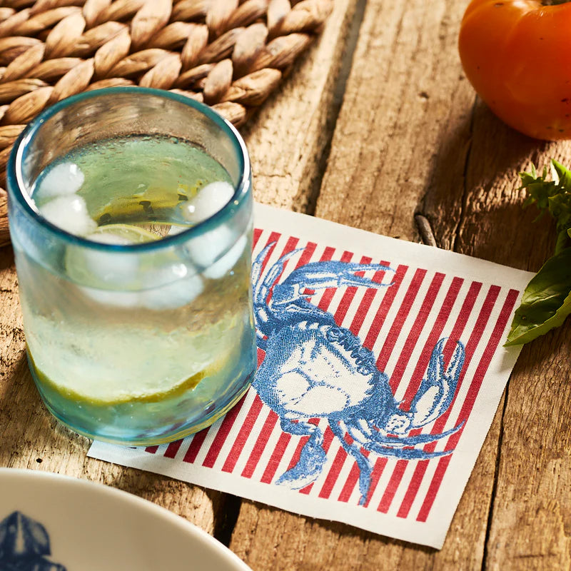 Cocktail Napkin Roll - Blue, Verde, Coastal and Seaside