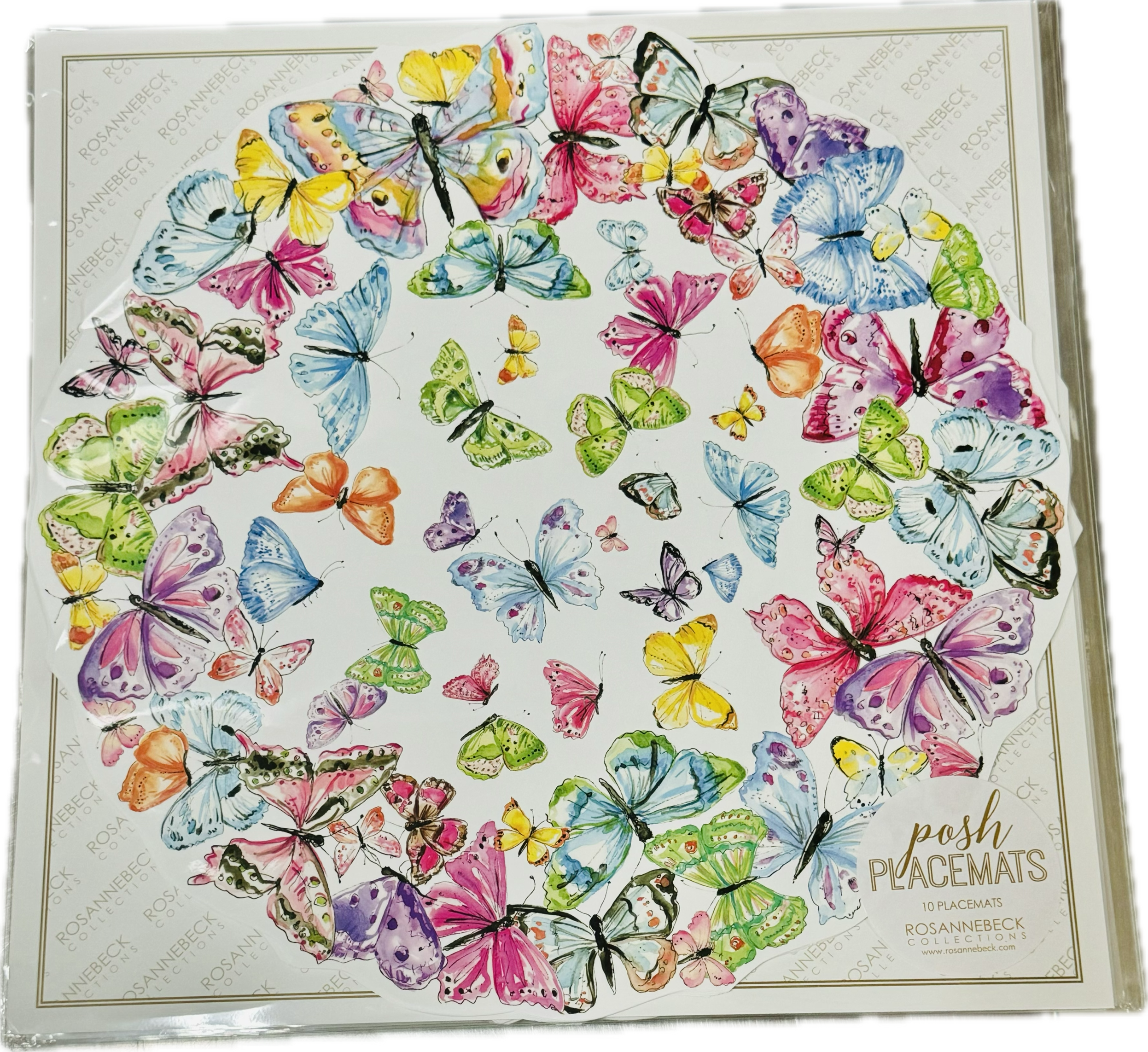 Round Placemat - Colorful Butterflies
