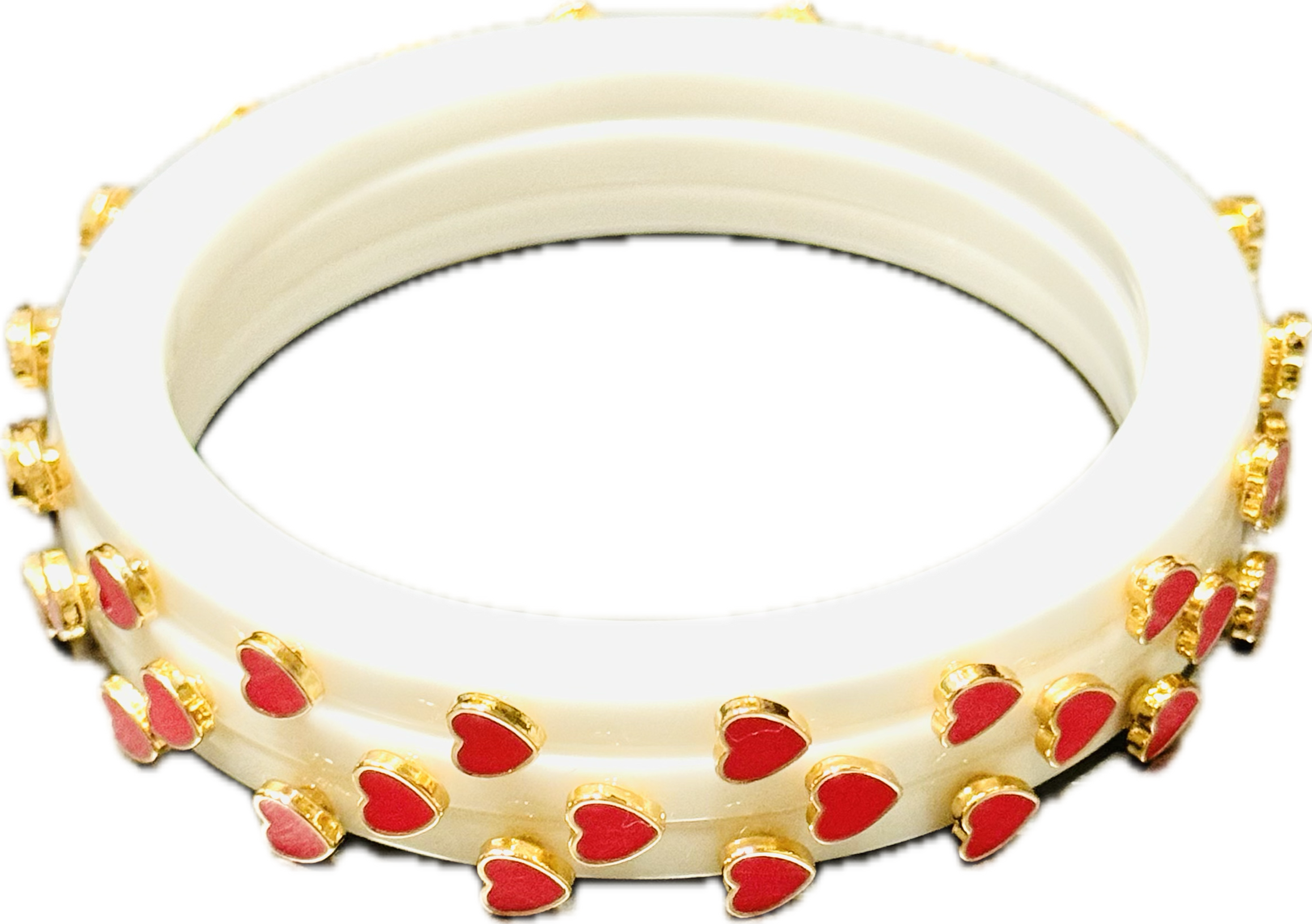 Heart Jeweled Bangles - (two colors)