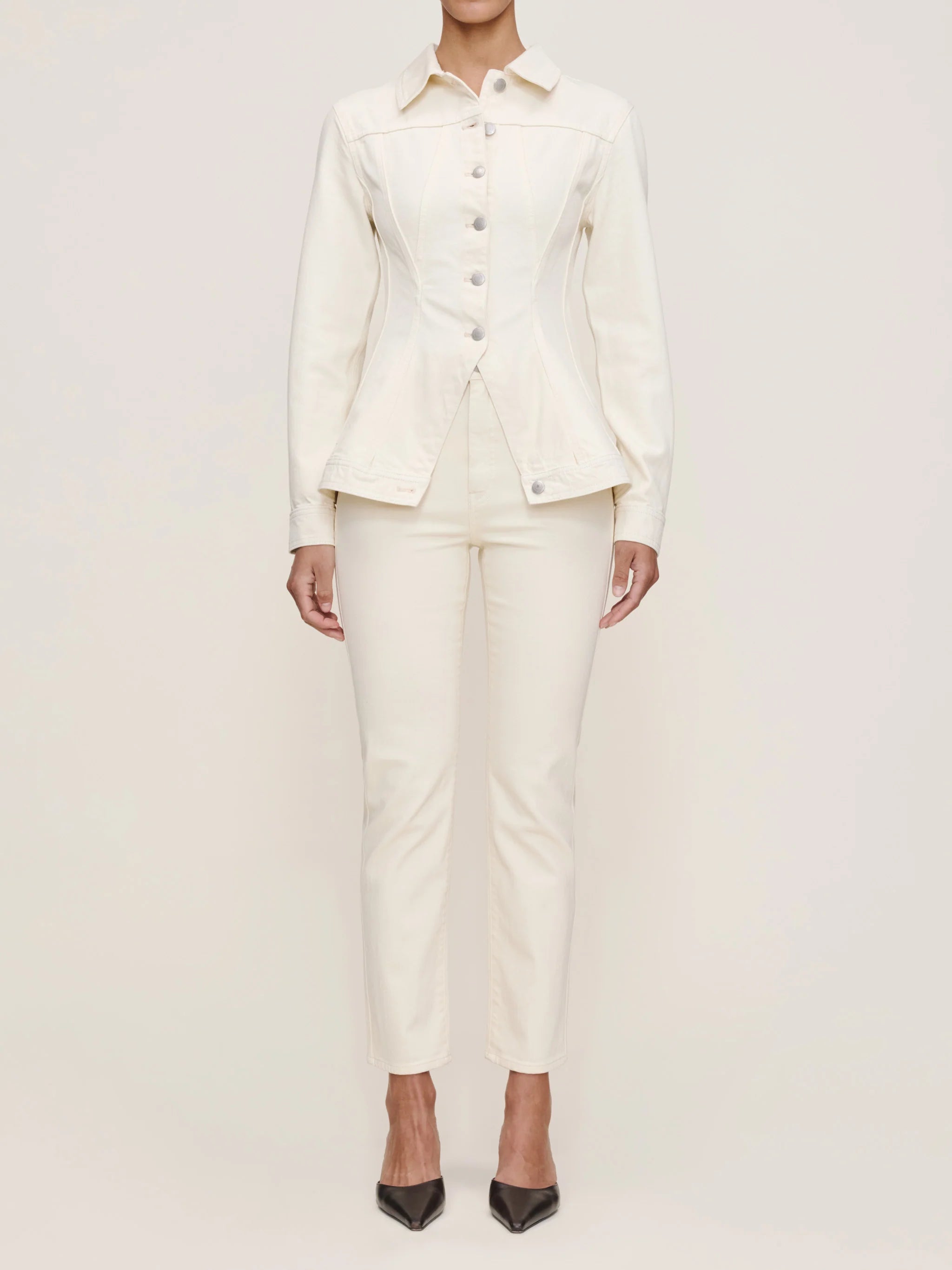 DL1961 Peplum Jacket - Long Sleeve - Ecru