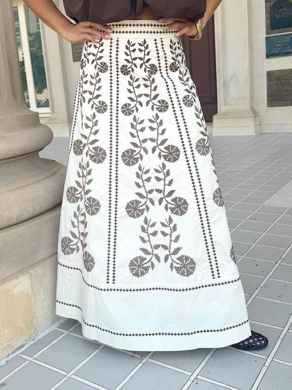 Maelan Midi Skirt | Cream