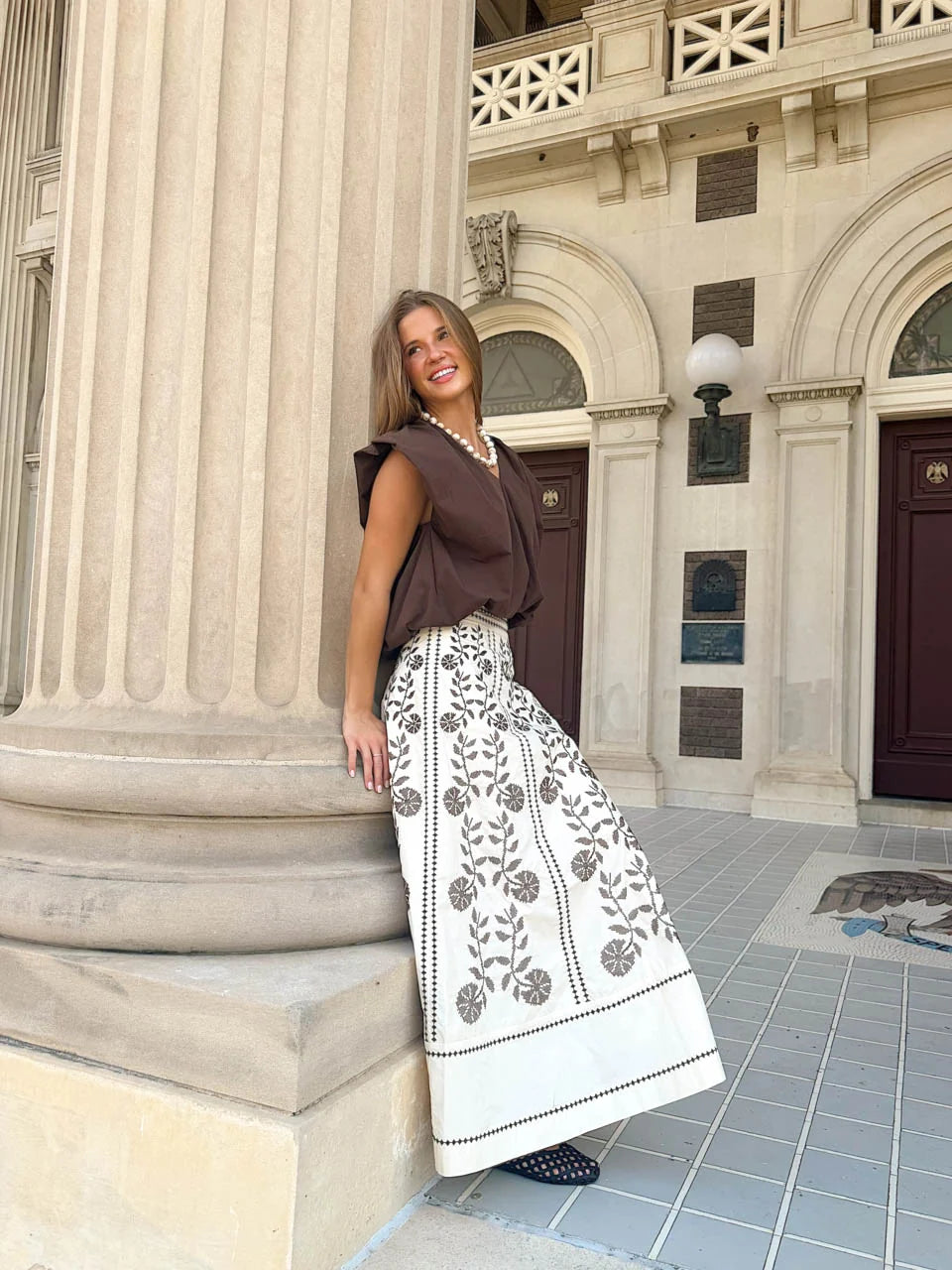 Maelan Midi Skirt | Cream