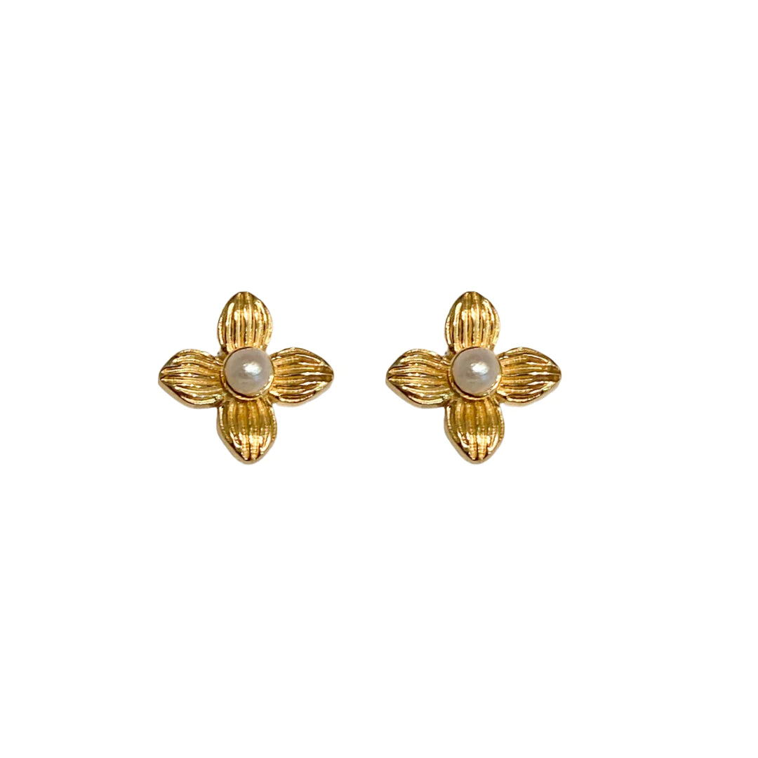 M. Donohue Bloom Tiny Pearl Stud Earrings