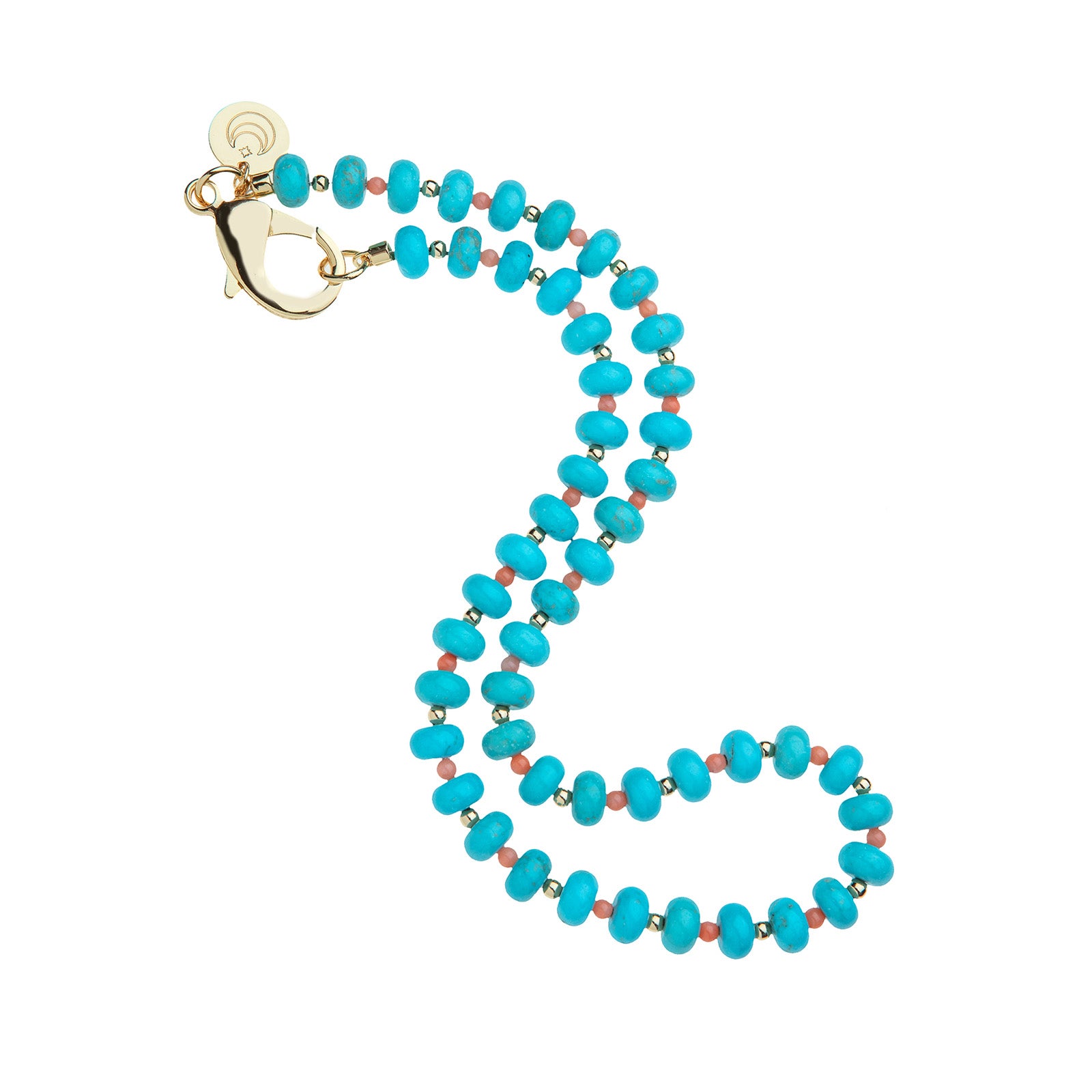 Jane Win Turquoise and Coral Beaded Necklace