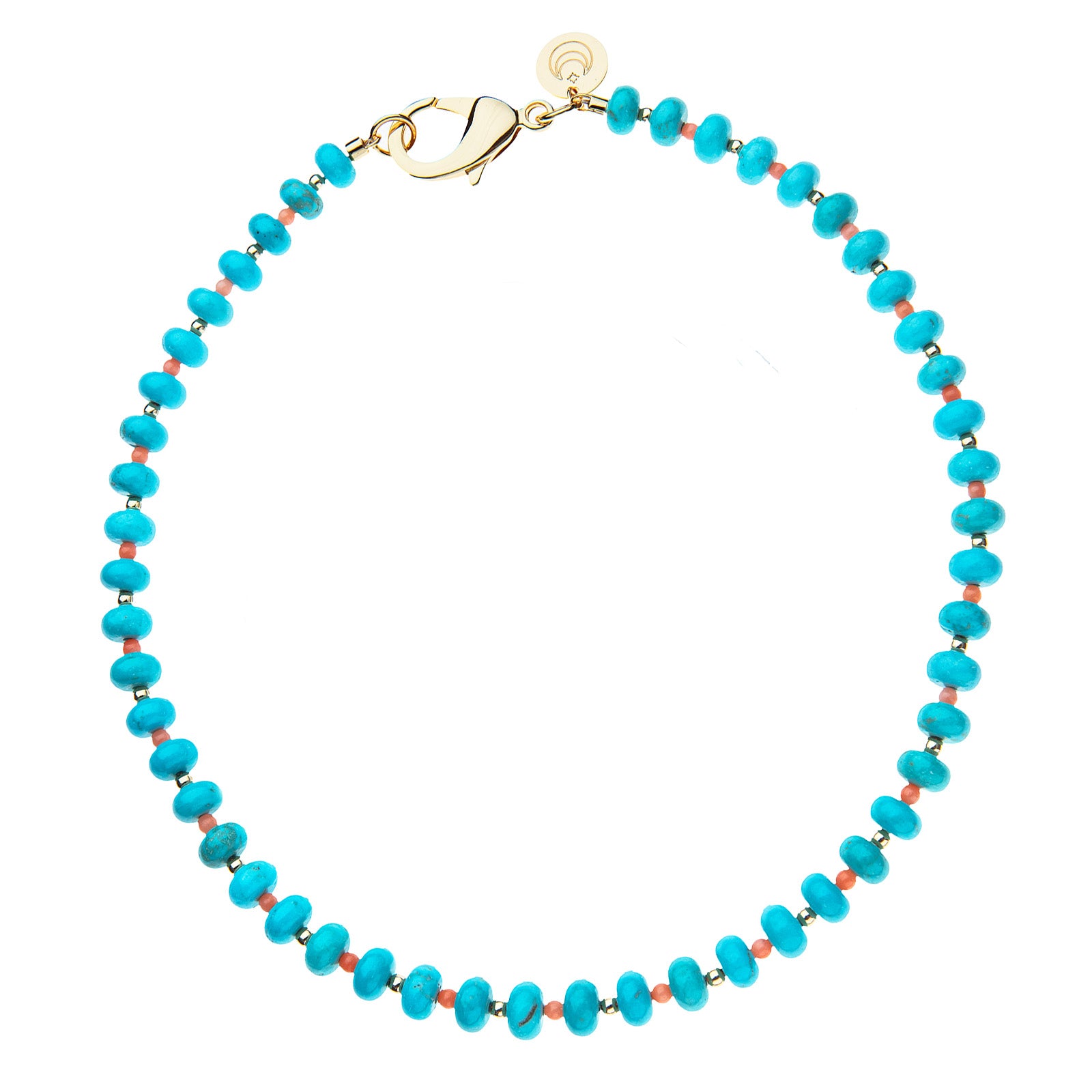 Jane Win Turquoise and Coral Beaded Necklace