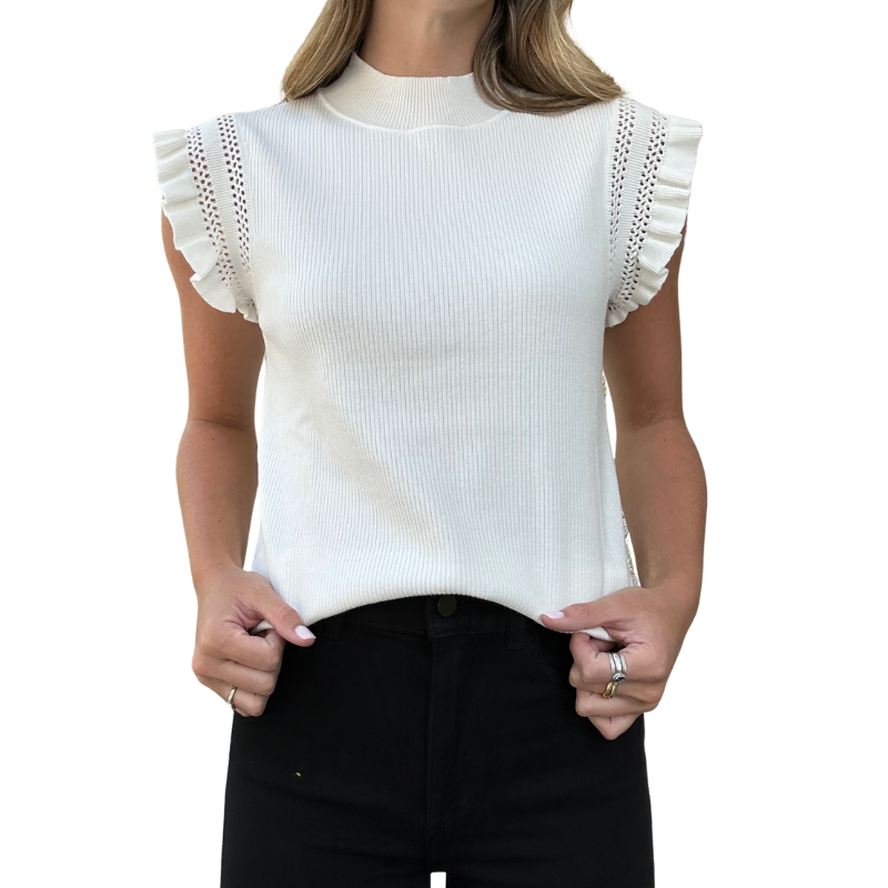 Melissa Nepton Zowie Knit Top - Off White