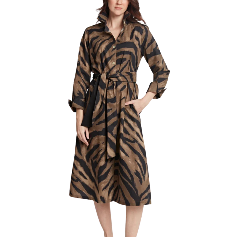 Hinson Wu Tamron Long Sleeve Abstract Dress - Zebra Print