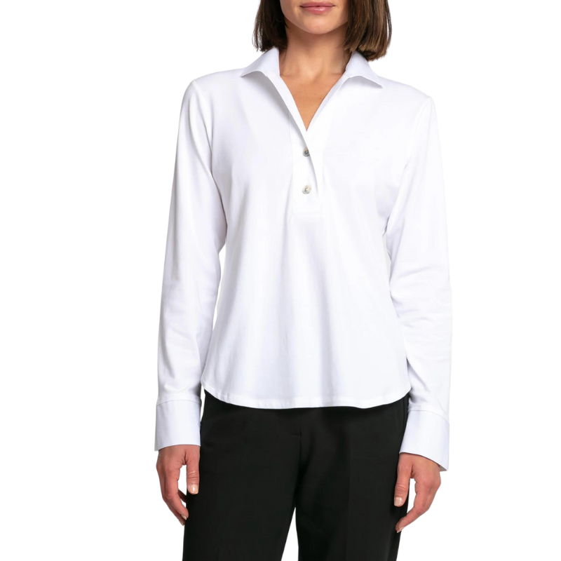 Hinson Wu Leona Long Sleeve Tailored Knit Top - White