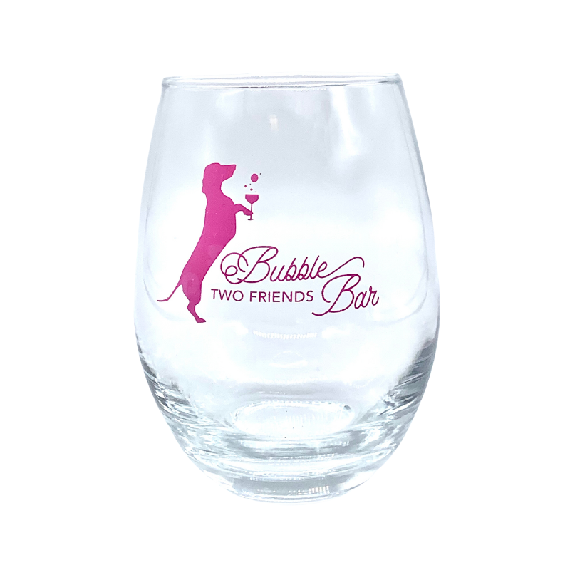 Signature Bubble Bar Stemless Wine Glass - Pink