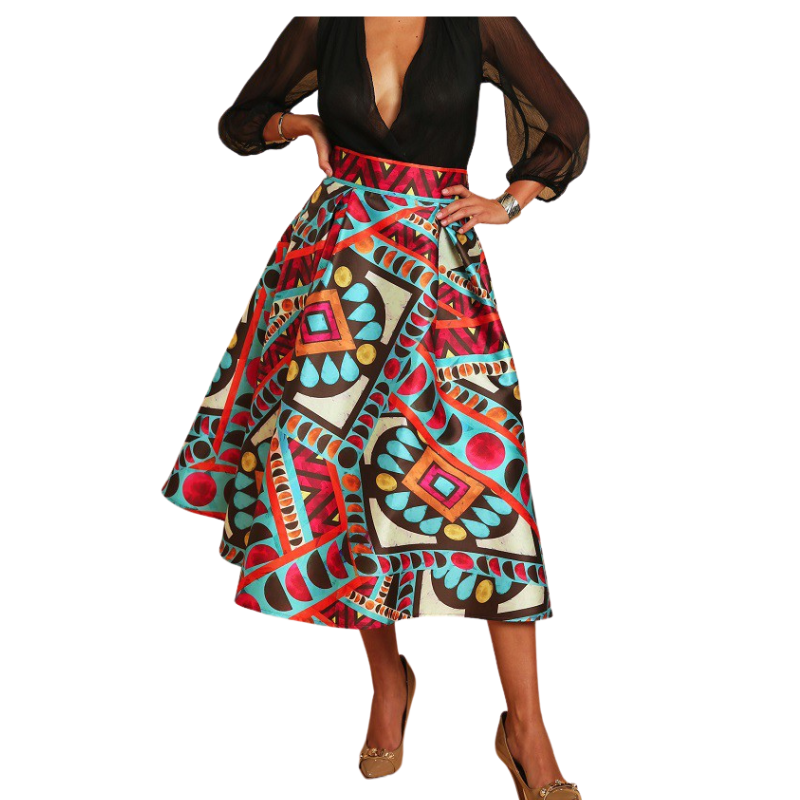 Party Skirt - Turquoise Print