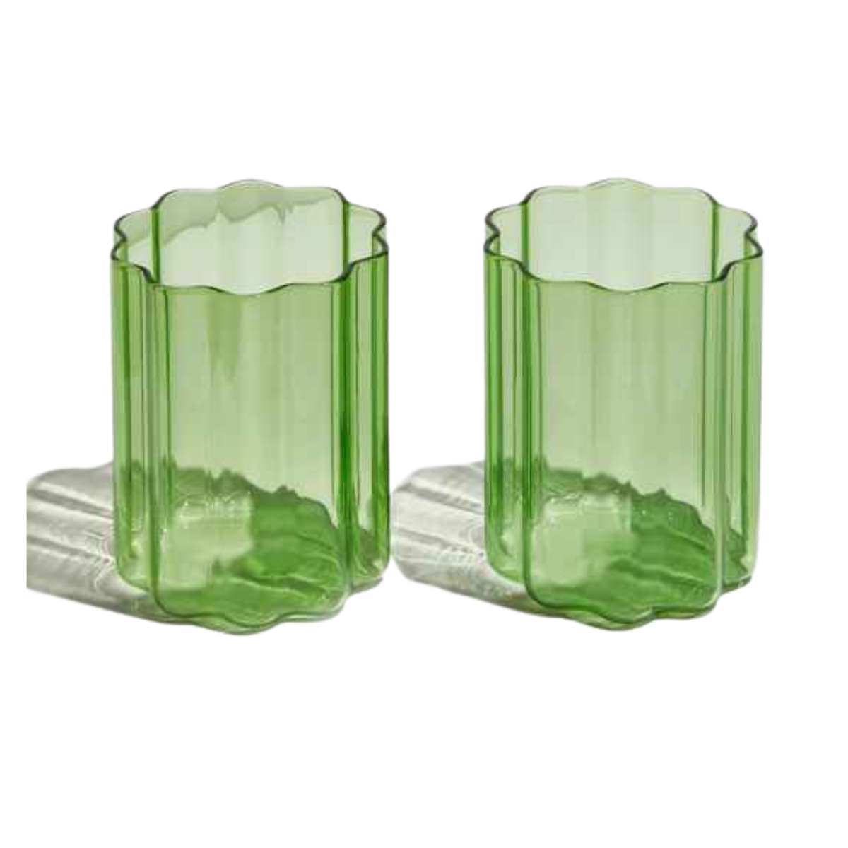 Scalloped Water Glass Set - (3 colors)