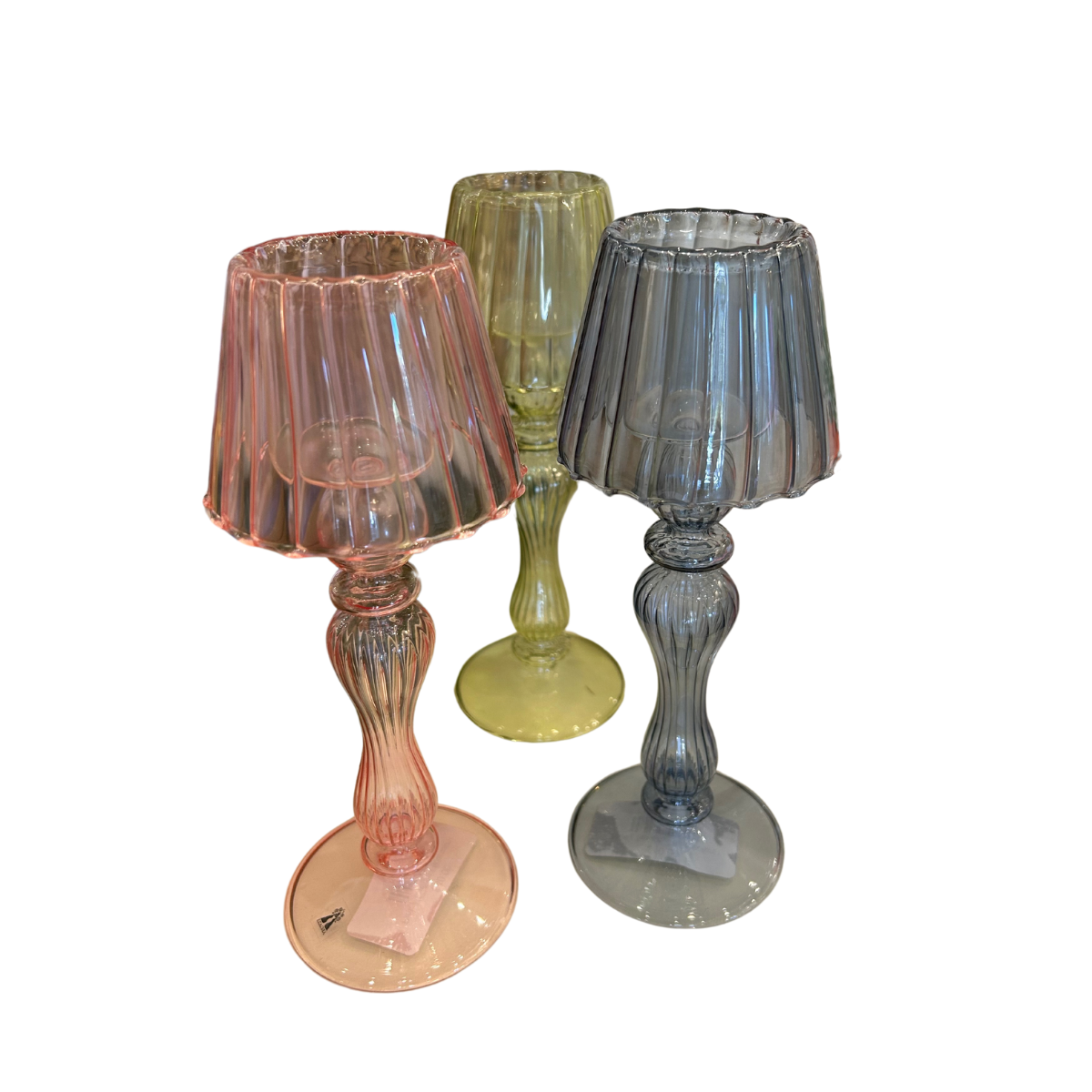 Glass Tealight Lamps - (four colors)
