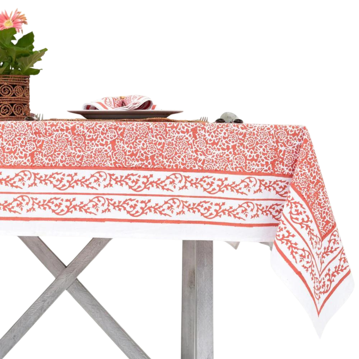 Tapestry Persimmon Tablecloth 60"x120"