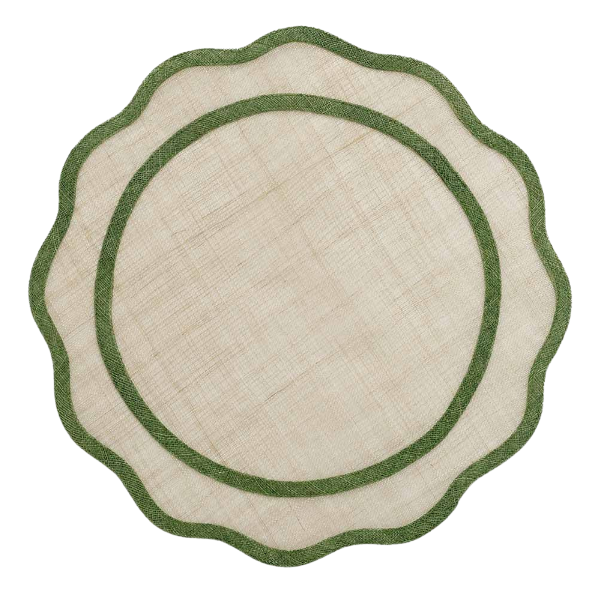 Pomegranate Green Scalloped Placemat - Set of 4