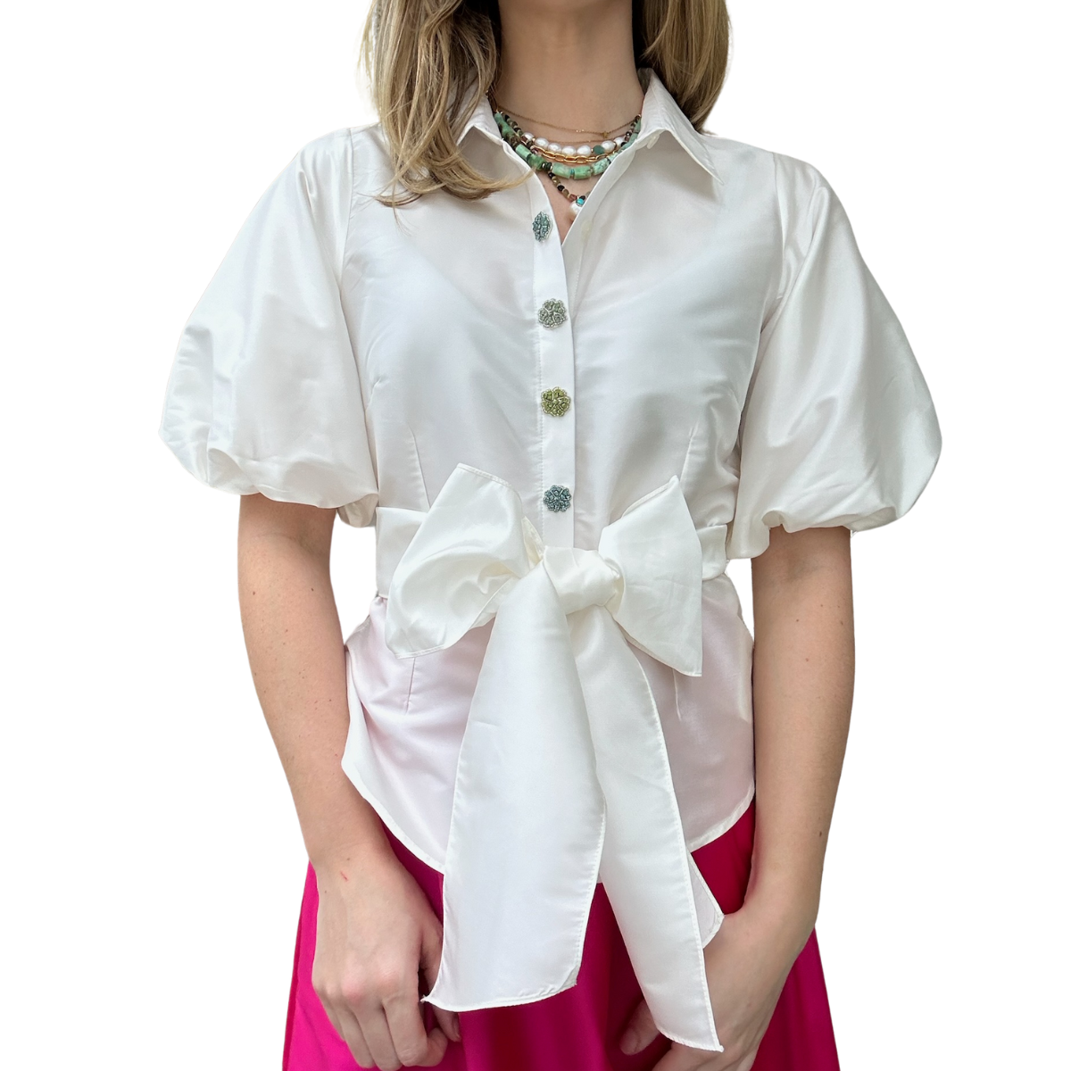 Emily Shalant Silk Button Blouse - (three colors)
