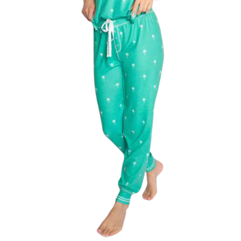 P.J. Salvage Beach More Worry Less Jammie Pants - Green Flare