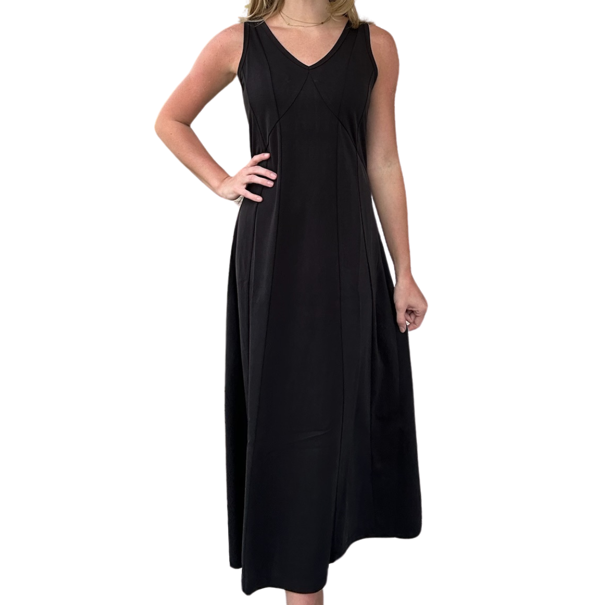 Zyra Long Knit Dress - Black