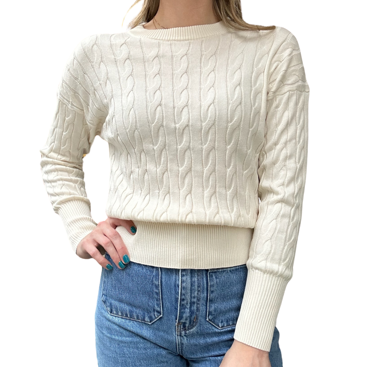 Melissa Nepton Cable Knit Sweater - Cream