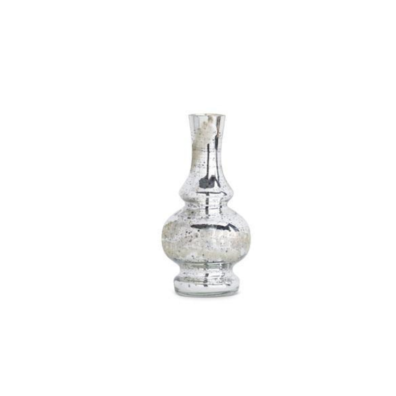 Mercury Glass Etched Bud Vase - 4 Styles
