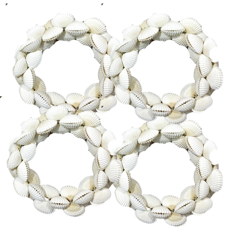 White Shell Napkin Ring  - (set of 4)