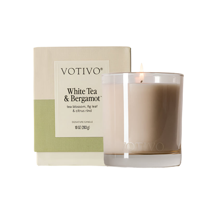 Votivo Signature Candle White Tea and Bergamot - 10oz