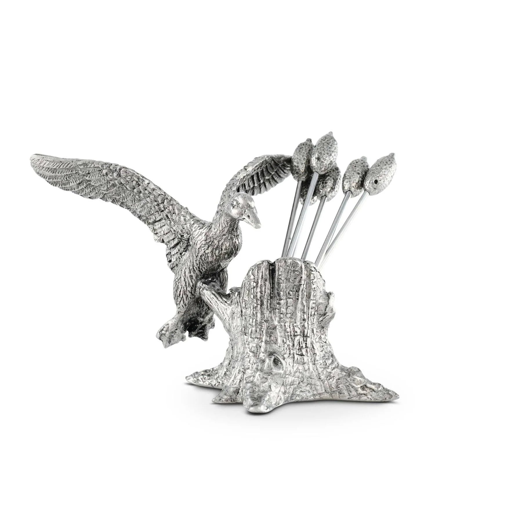 Pewter Mallard Duck Cheese Pick Set