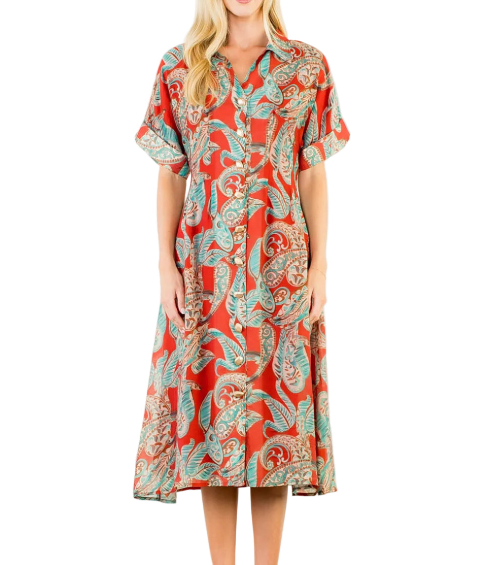 Button Front Maxi Dress
