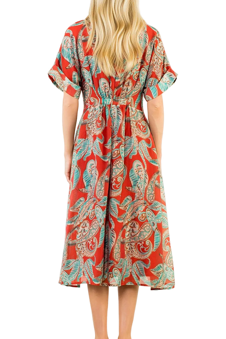 Button Front Maxi Dress