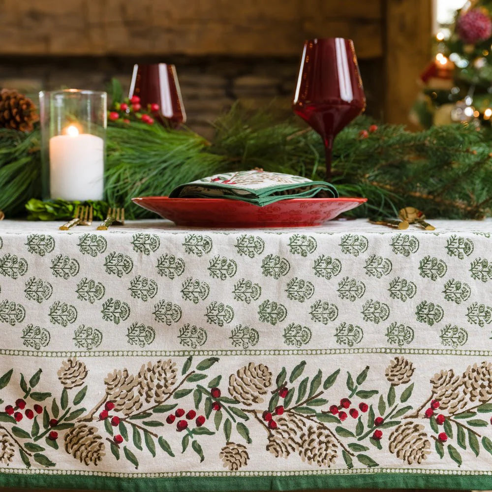 Christmas Garland Tablecloth 55"x55"