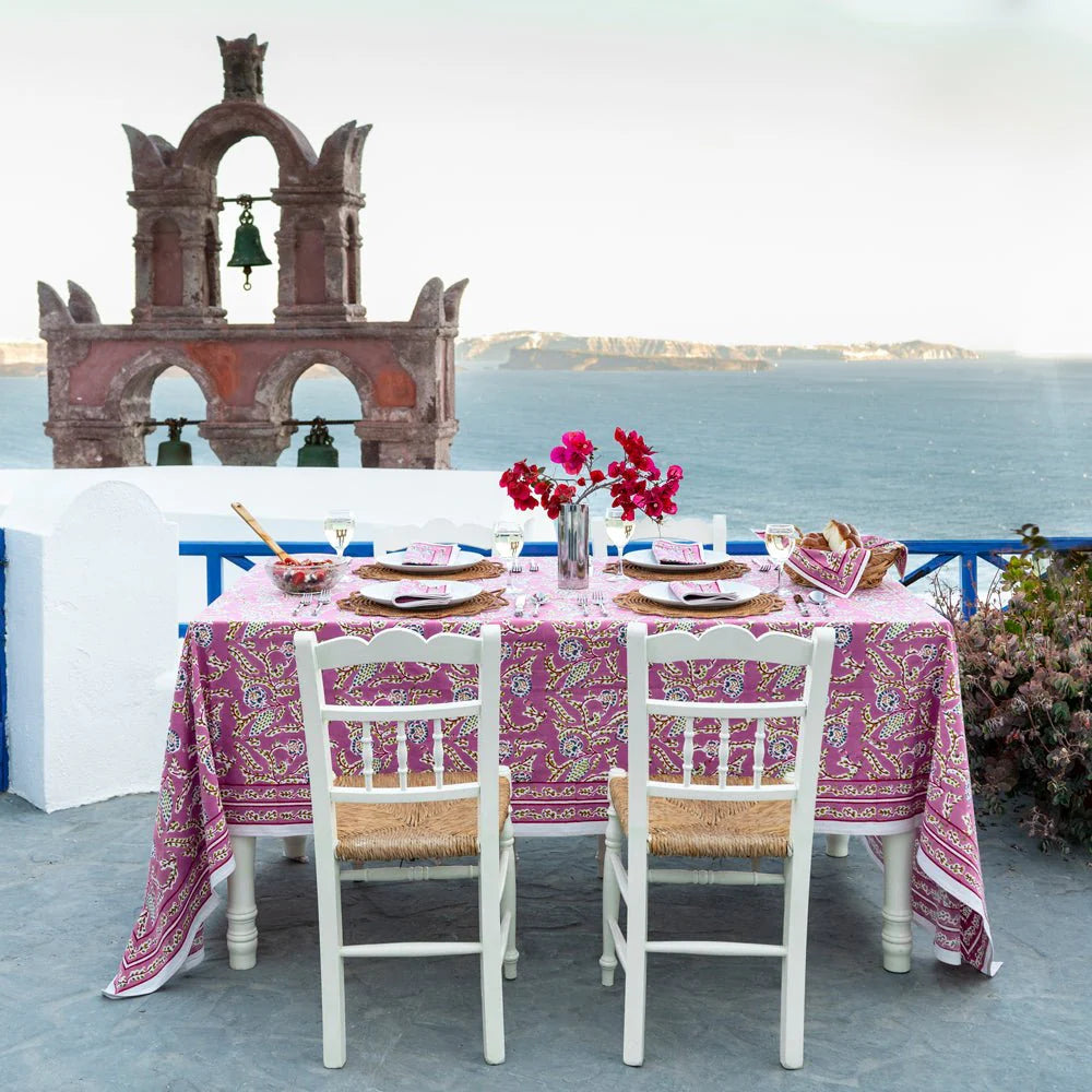 Pomegranate Climbing Dahlia Lilac Tablecloth - 2 Sizes