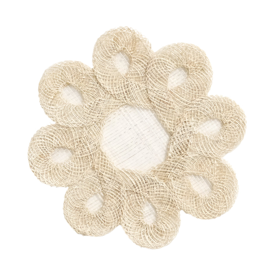 Woven Doodles Coaster, Set of 4 - Buttercream, Ecru or Fern