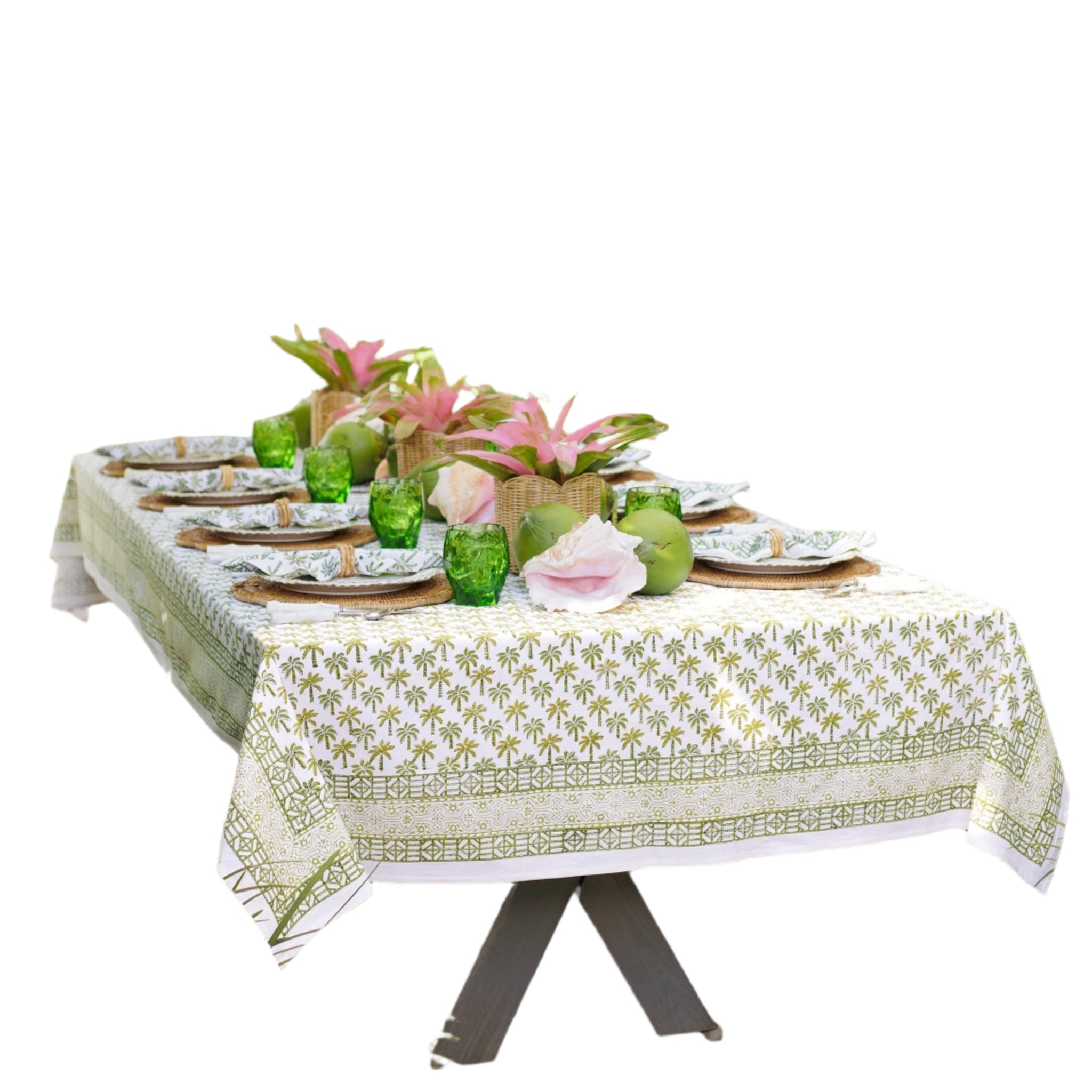 Palm Tree Green Tablecloth 55"55"