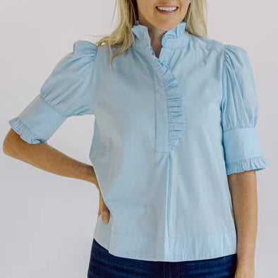 Navy Bleu Westport Top -  Carolina Blue