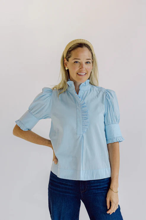 Navy Bleu Westport Top -  Carolina Blue