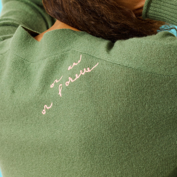 KERRI ROSENTHAL Whisper Featherweight Cardigan - Army Green