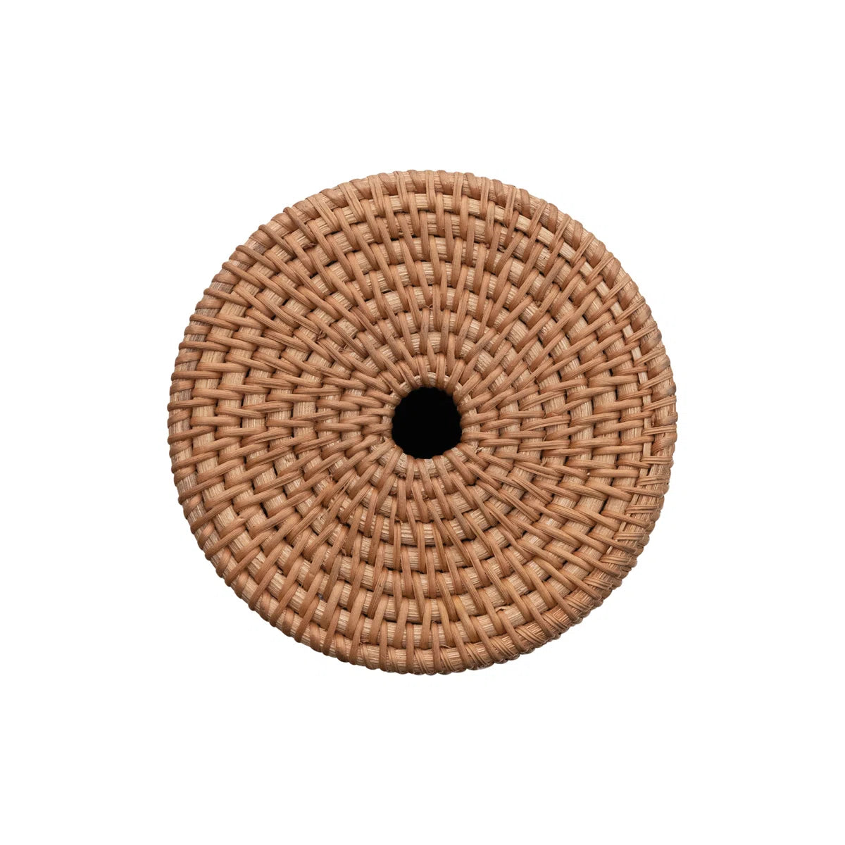 Woven Rattan Toilet Paper Roll Storage With Lid