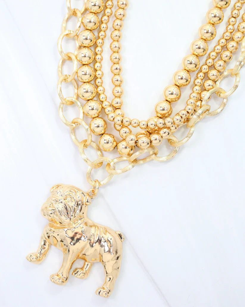 Bree Beaded Layered Necklace Standing Dog
